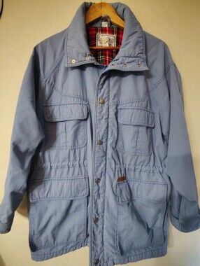 VTG 90s Jordon Plaid Flannel Lined Chore Jacket Women's Large Oversized No Hood